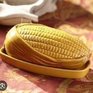 Pottery Barn Indian Corn Lidded Butter Dish